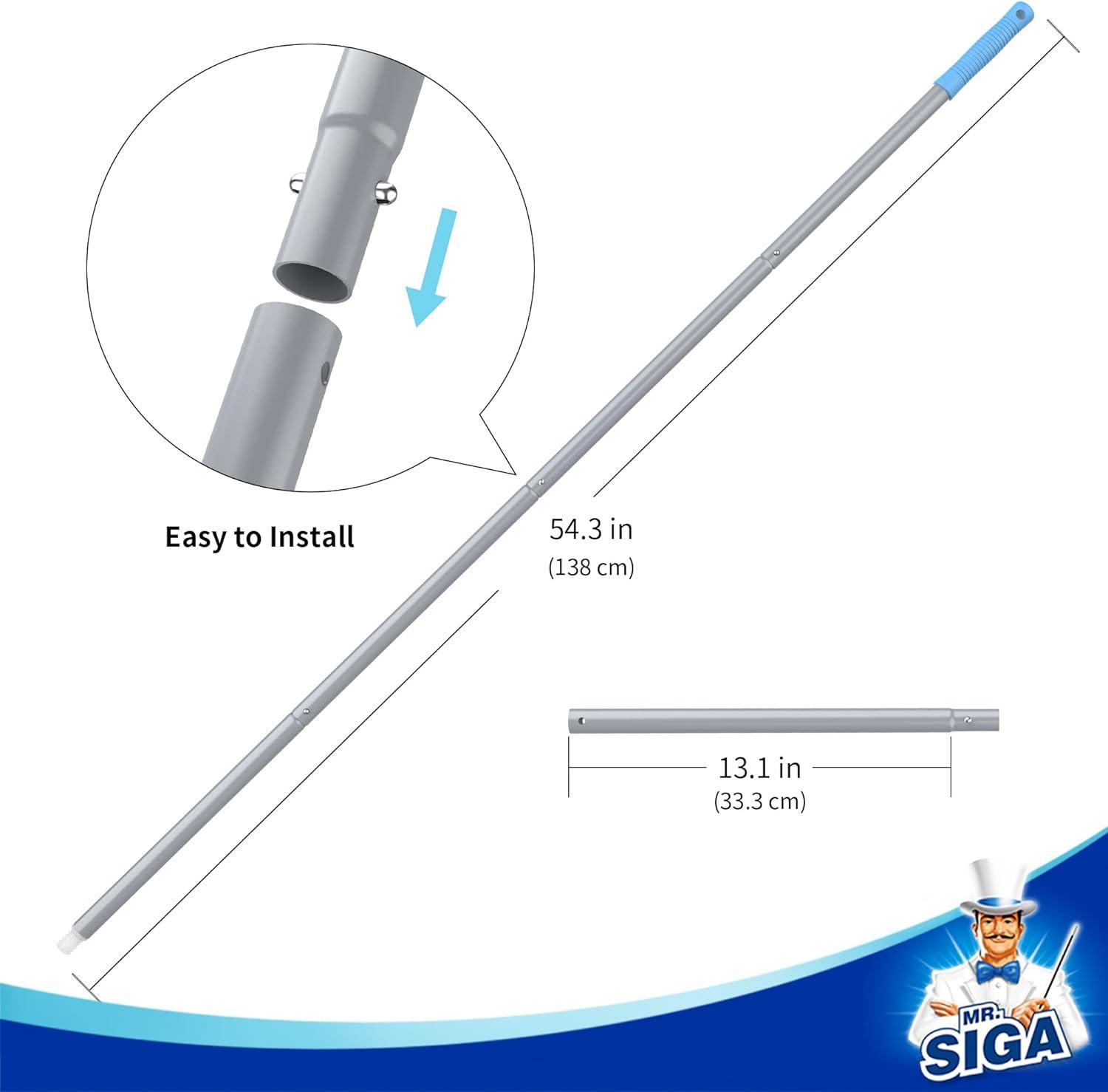 imageMRSIGA 543 inch Long Extension Pole Adjustable 4 Pieces Aluminum Pole for Window Squeegee