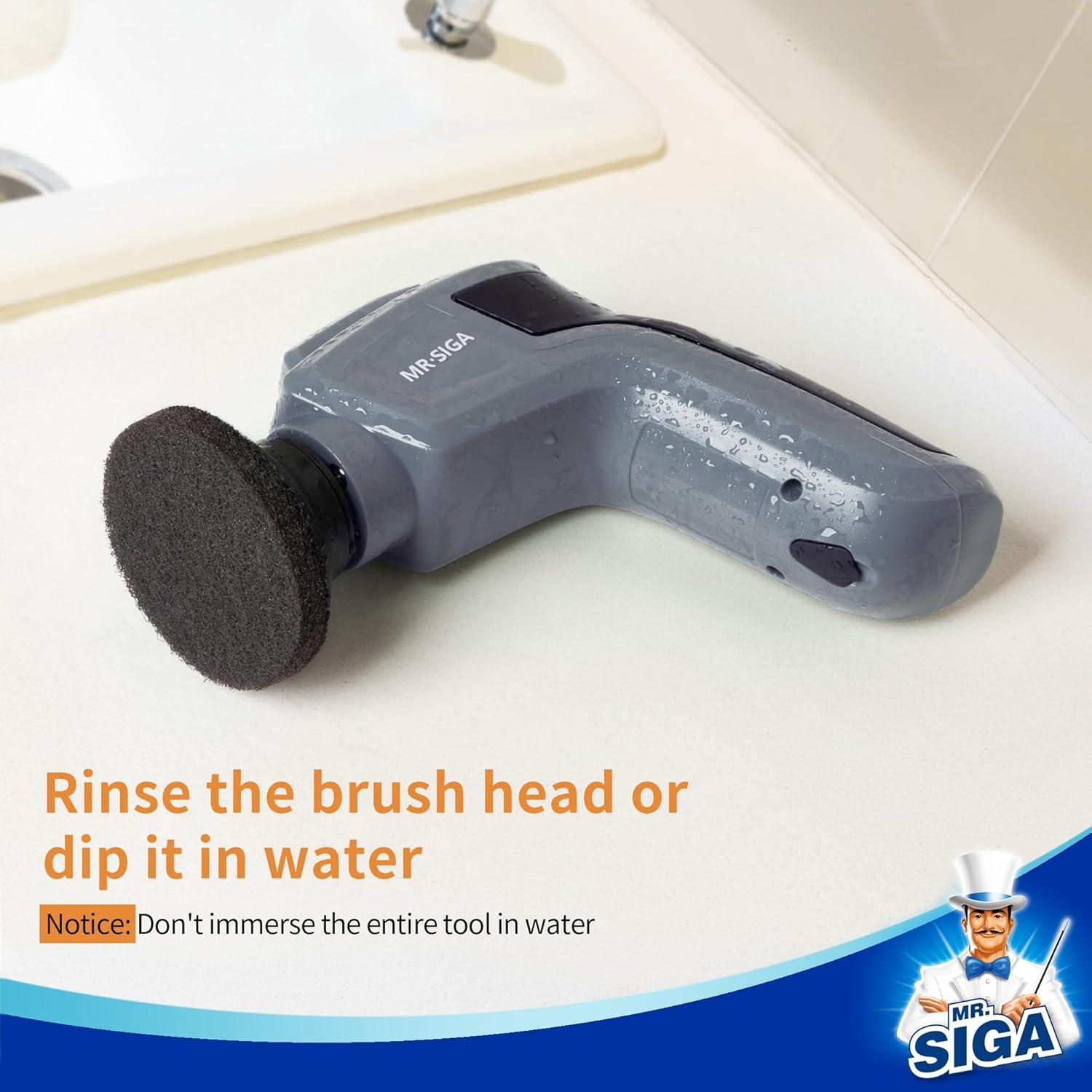 imageMRSIGA Abrasive Heavy Duty Pad Refills for Electric Spin Scrubber 10 Pack