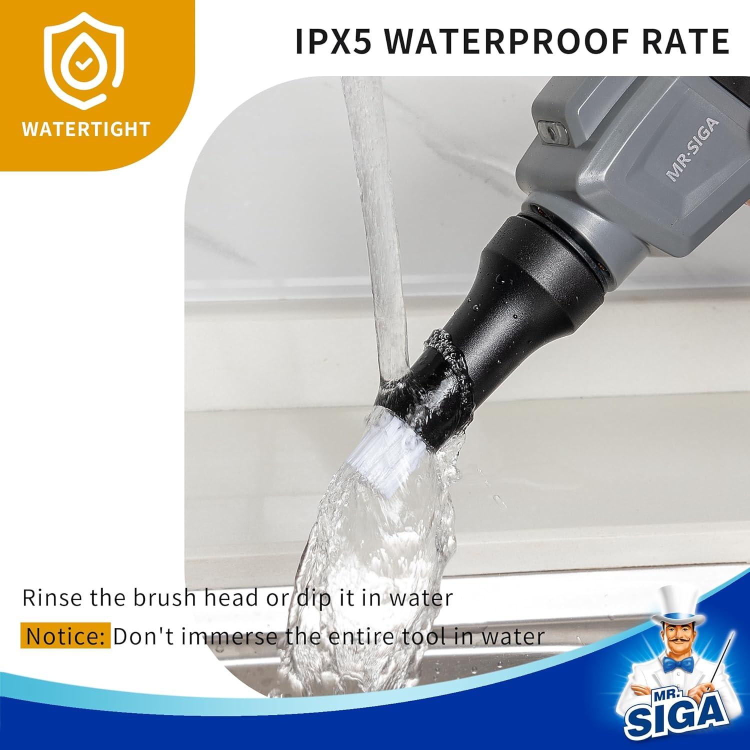 imageMRSIGA Electric Spin Scrubber Flat Brush Refills 3 PackBlackWhite