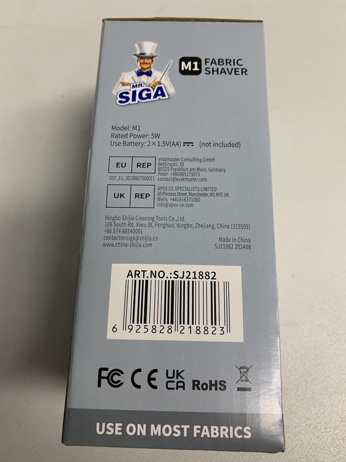 imageMRSIGA Fabric Shaver and Lint Remover Battery Operated Portable Lint Shaver with LED Lights 2 Replaceable 6Leaf Blades CreamGray