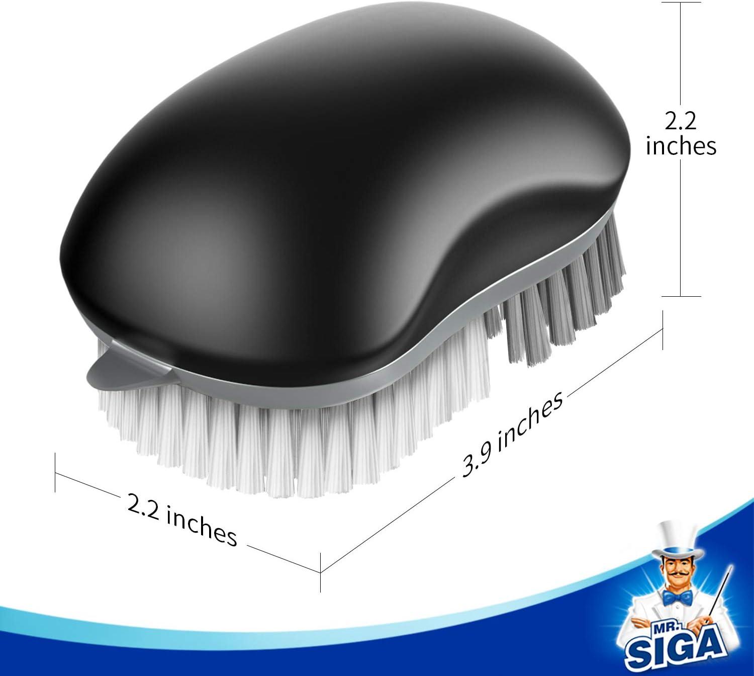 imageMRSIGA Fruit and Vegetable Cleaning Brush with Non Slip Comfortable Grip Pack of 2 Black