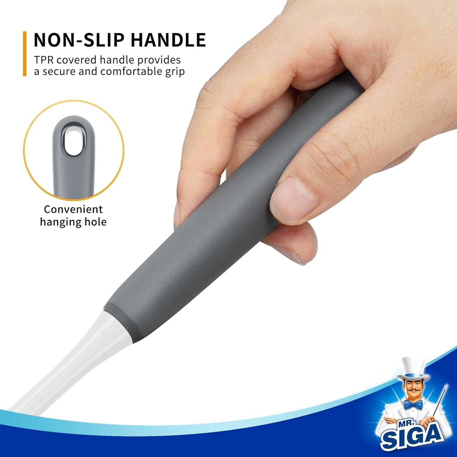 imageMRSIGA Long Handle Bottle Brush Flexible Scrub Brush for Water Bottles Glasswares Mugs Black 2 PackGray