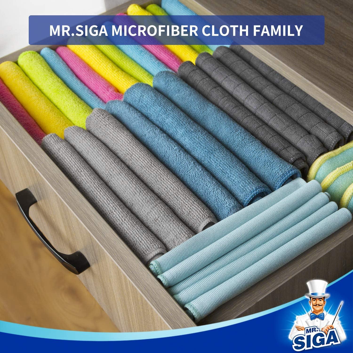 imageMRSIGA Microfiber Cleaning Cloth AllPurpose Cleaning Towels Pack of 6 Size 138 x 157 inGrey