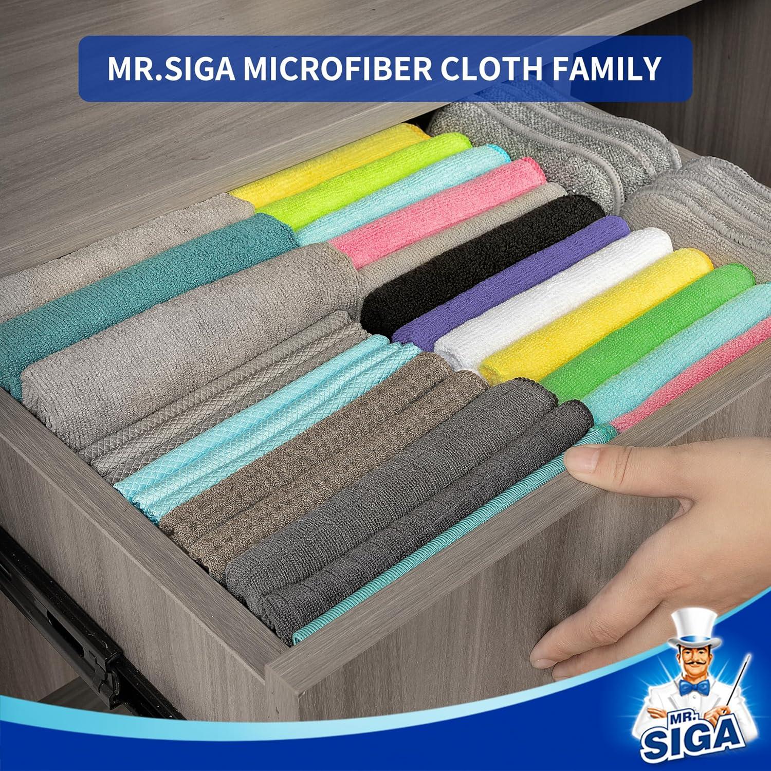imageMRSIGA Microfiber Cleaning Cloth Pack of 6 Size 138quot x 157quot126 x 126 inch