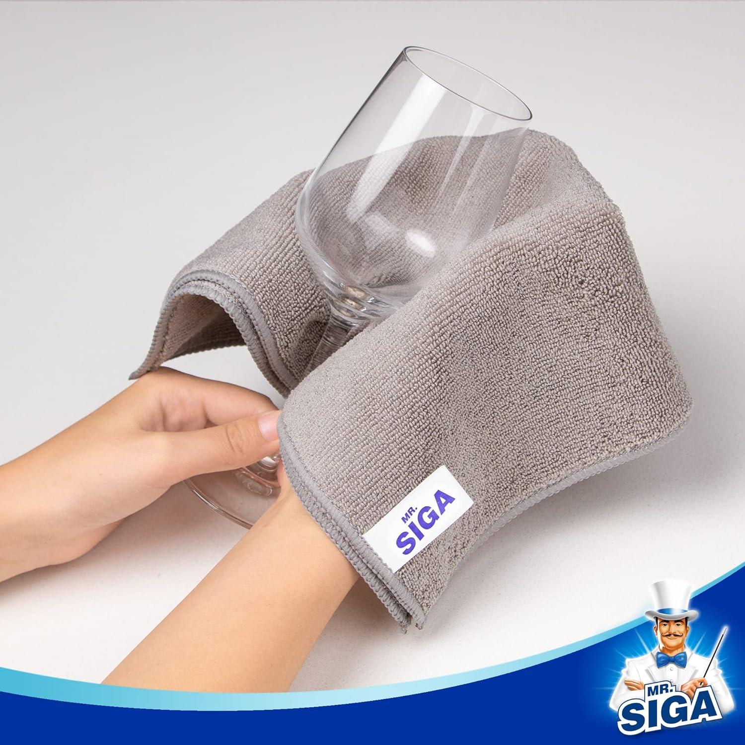 imageMRSIGA Microfiber Cleaning Cloth Pack of 6 Size 138quot x 157quot157 X 157 inch