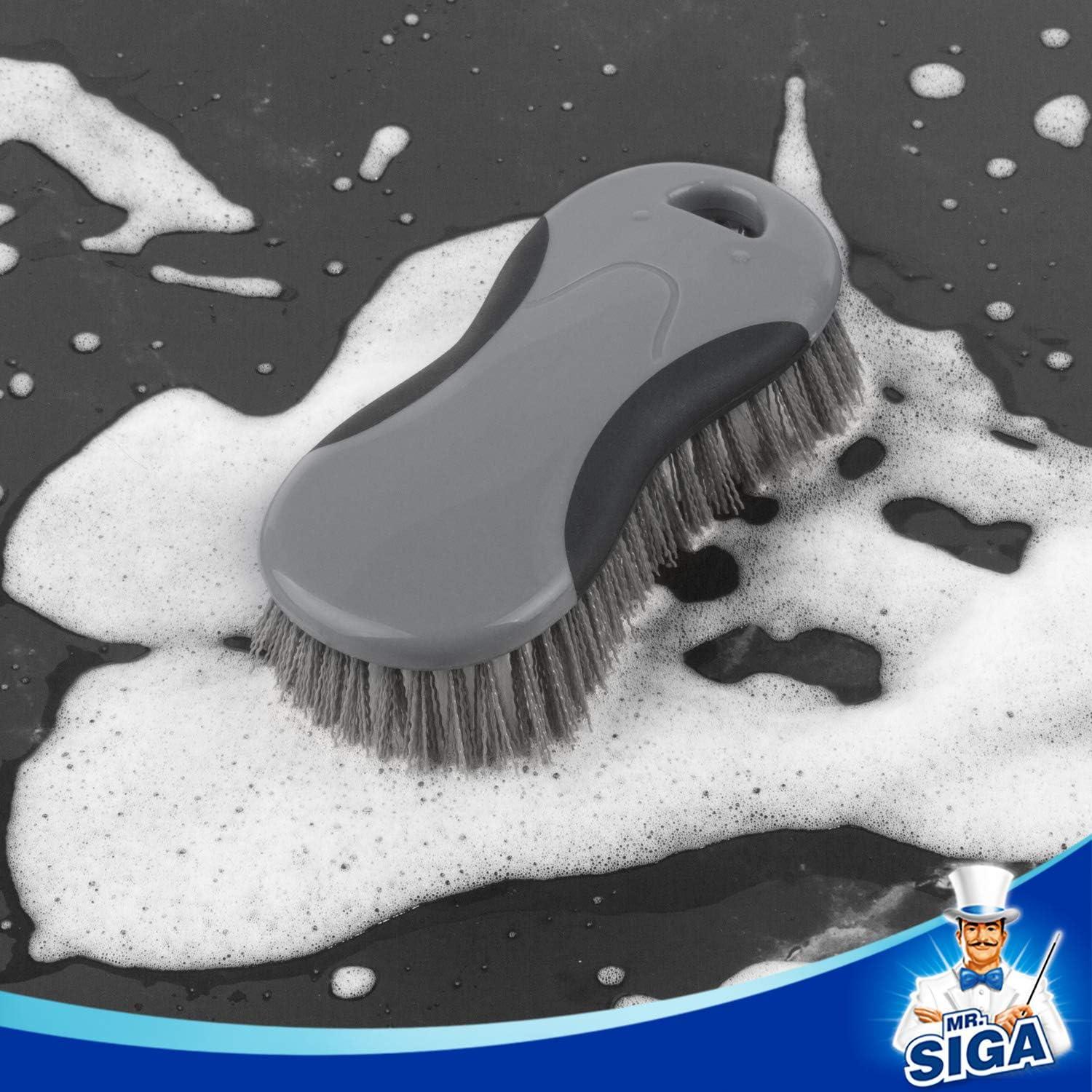 imageMRSIGA Multi Purpose Heavy Duty Scrub Brush Pack of 2Gray Black 2 Pack