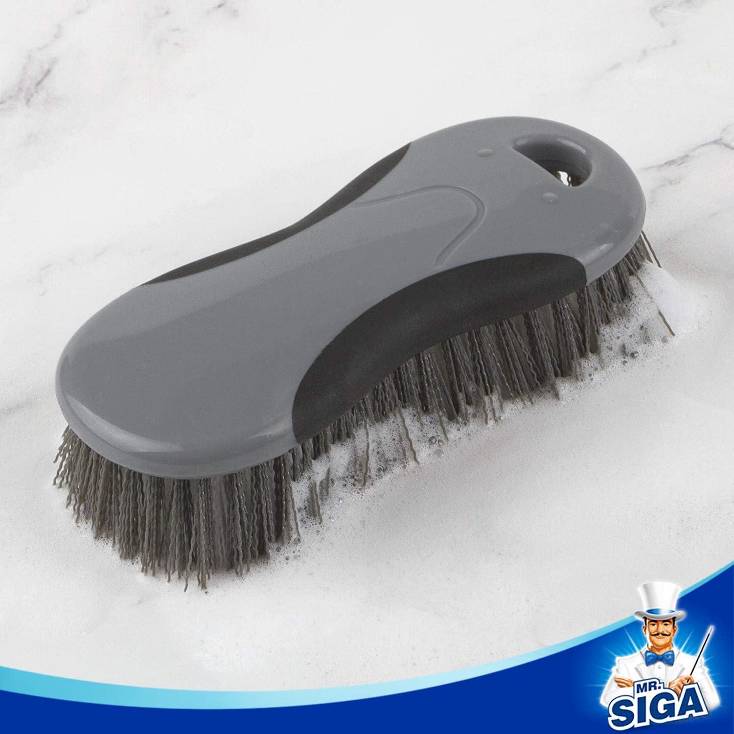 imageMRSIGA Multi Purpose Heavy Duty Scrub Brush Pack of 2Gray Black 2 Pack