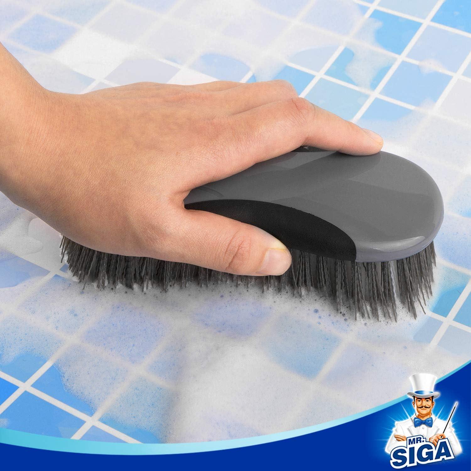 imageMRSIGA Multi Purpose Heavy Duty Scrub Brush Pack of 2Gray Black 2 Pack