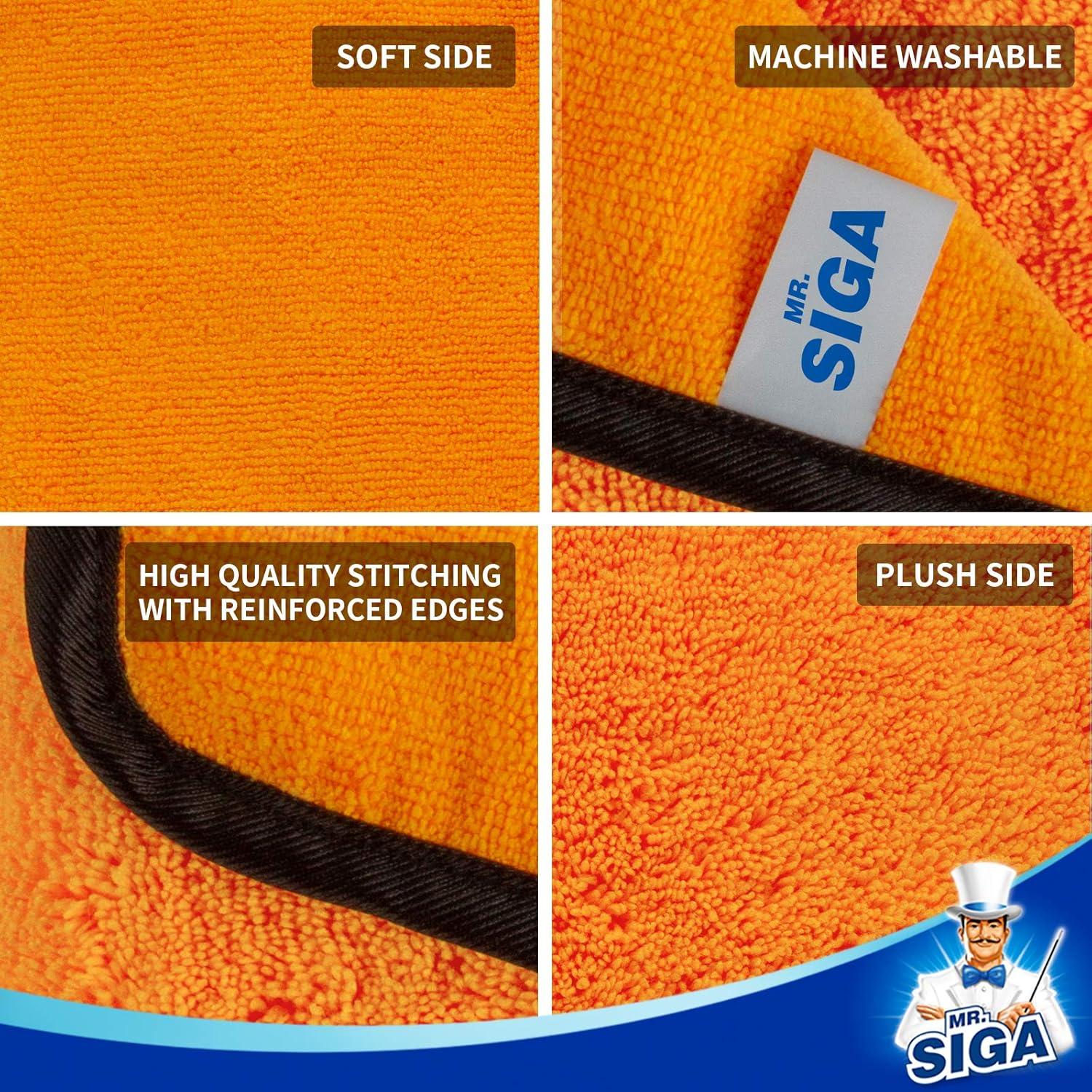 imageMRSIGA Professional Premium Microfiber Towels for Cars DualSided Car Washing and Detailing Towels Gold 157 x 236 inch 6 Pack12