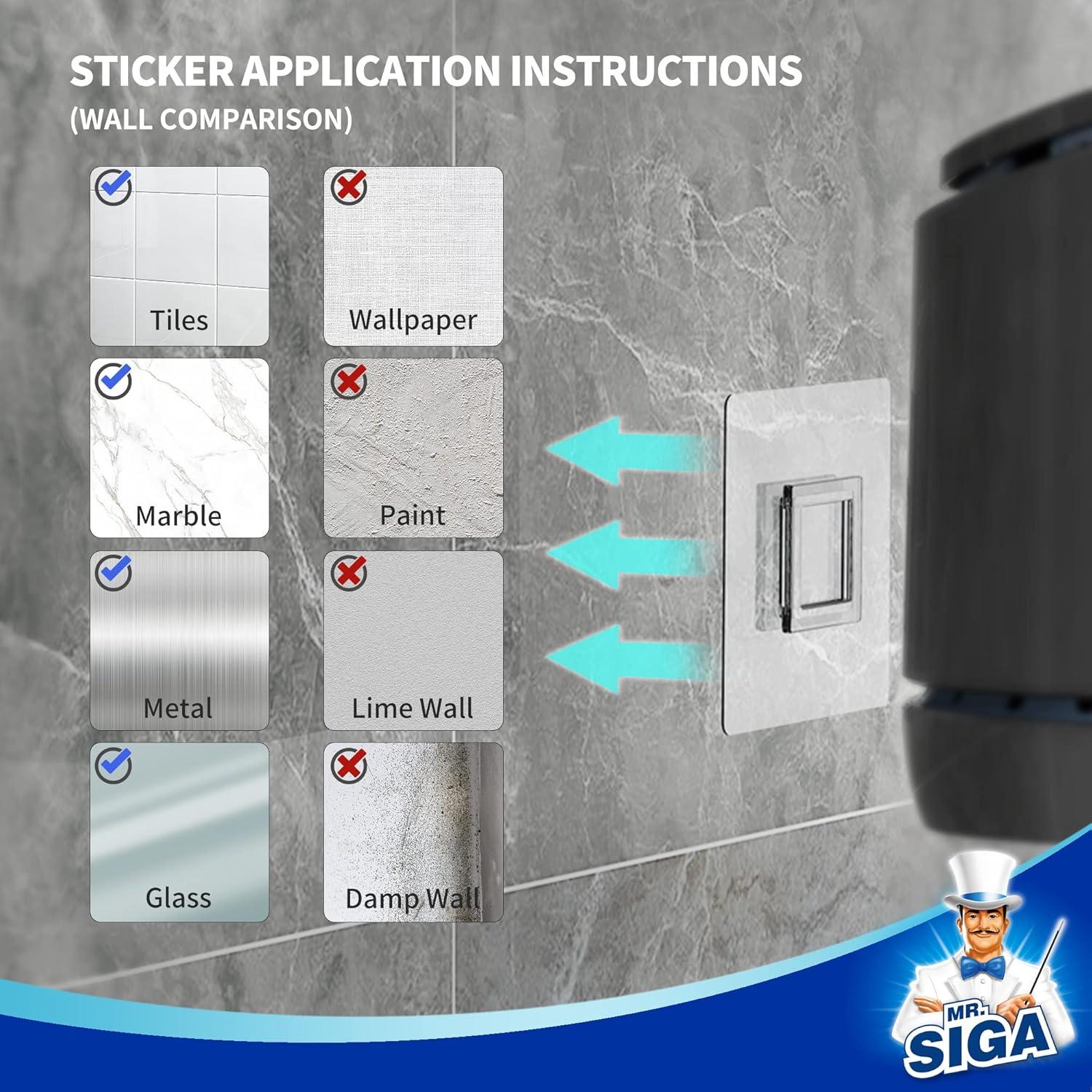 imageMRSIGA Toilet Bowl Brush and Holder Durable and Flexible Bristles Wall Mounted Toilet Brush for Bathroom Cleaning Black 1 PackBlack