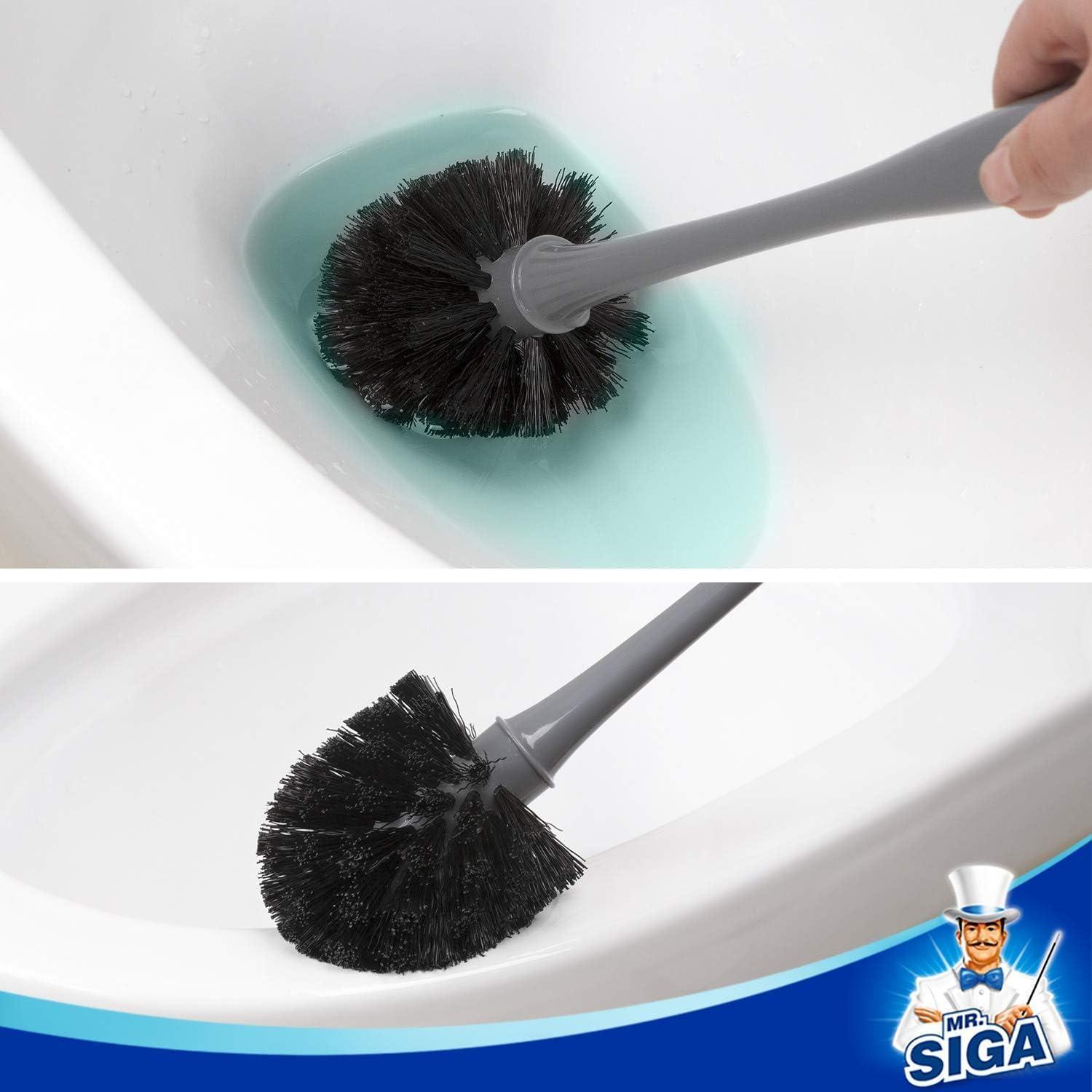 imageMRSIGA Toilet Plunger and Bowl Brush Combo for Bathroom Cleaning Gray 2 SetsGray