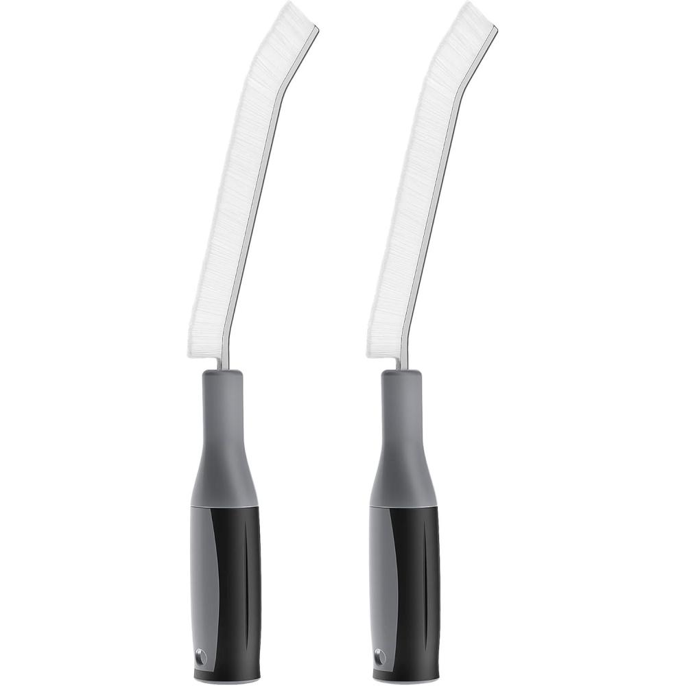imageMRSIGA Crevice Cleaning Brush with Handle Gap Cleaning Brushes for Household Use Stiff Bristle Brush for Cleaning Grout Joints in Kitchen Bathroom Shower 2 Pack