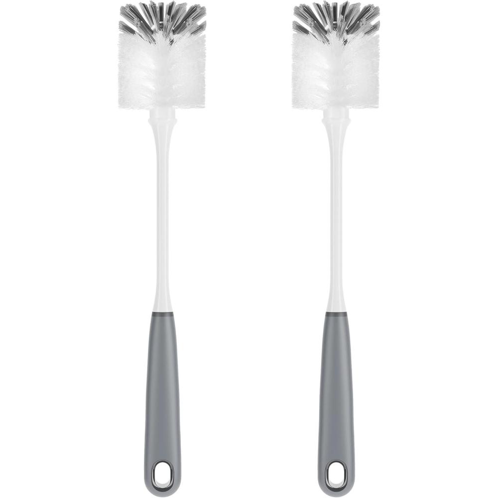 imageMRSIGA Long Handle Bottle Brush Flexible Scrub Brush for Water Bottles Glasswares Mugs Black 2 PackGray