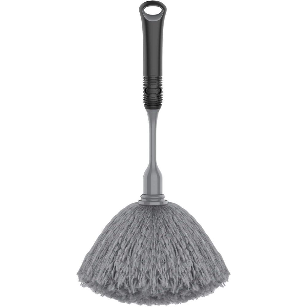 imageMRSIGA Microfiber Delicate Duster Comfortable Non Slip Handle Detachable Washable Duster Head Gray ampamp Black