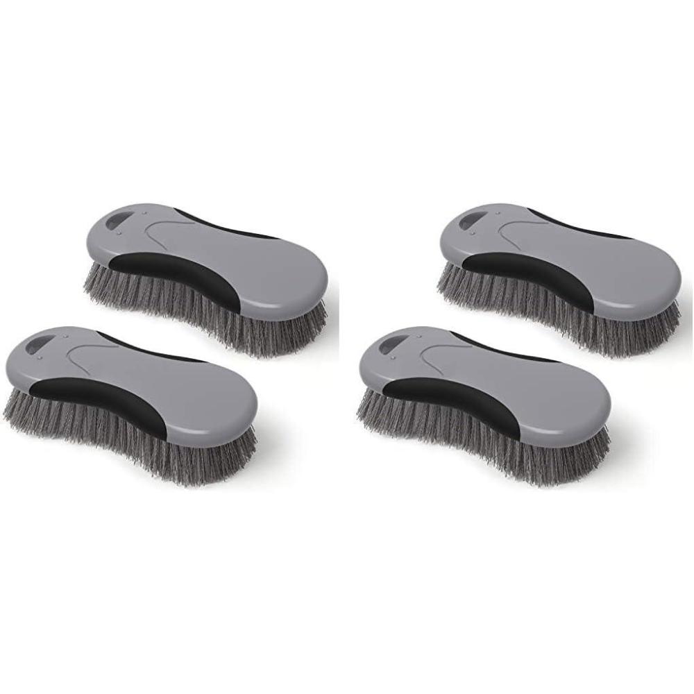 imageMRSIGA Multi Purpose Heavy Duty Scrub Brush Pack of 2Gray Black 2 Pack