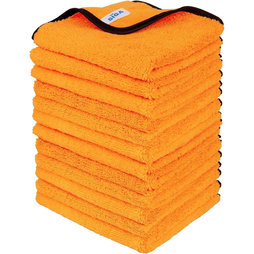 imageMRSIGA Professional Premium Microfiber Towels for Cars DualSided Car Washing and Detailing Towels Gold 157 x 236 inch 6 Pack12