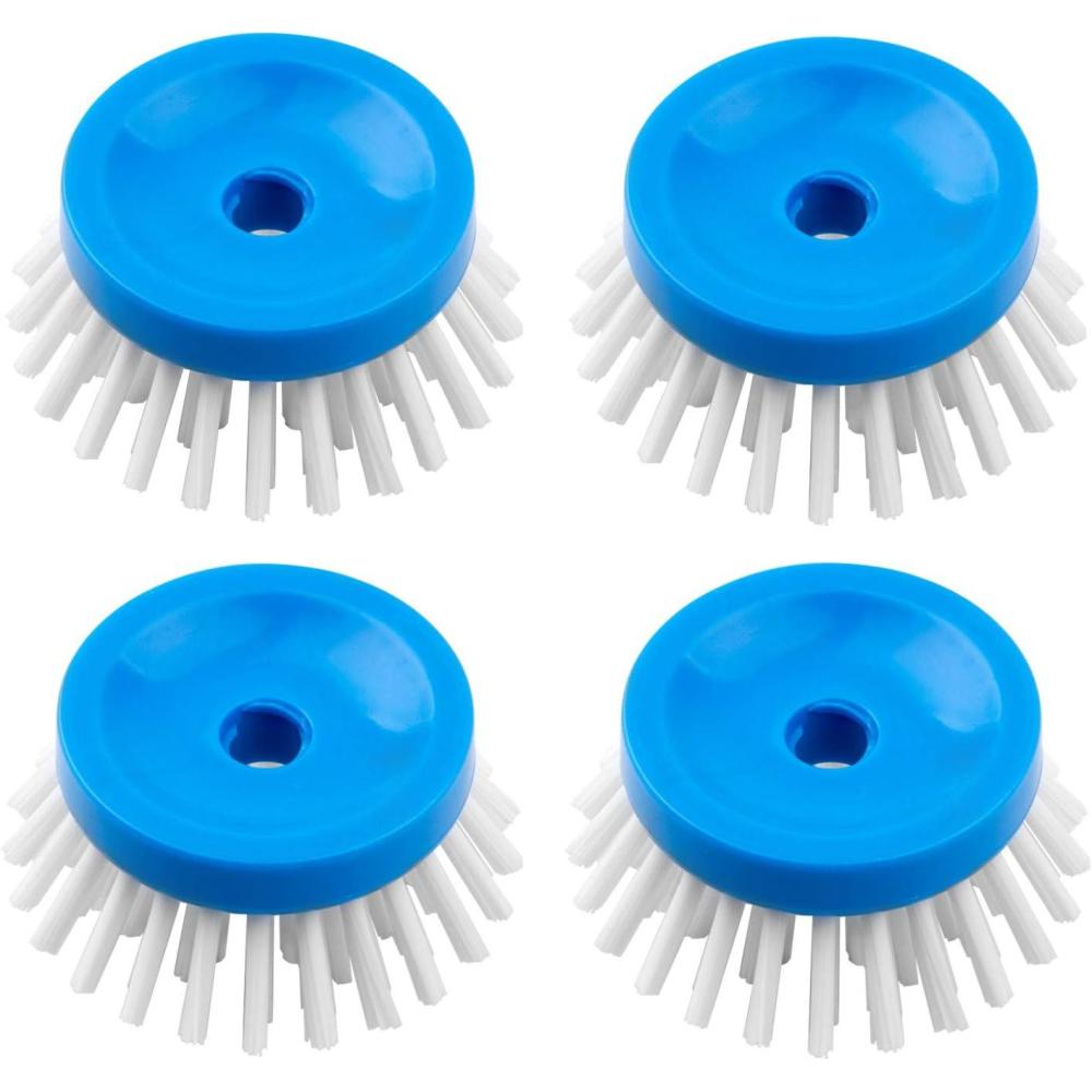 imageMRSIGA Soap Dispensing Palm Brush Kitchen Brush for Dish Pot Pan Sink Cleaning Pack of 2 NavyBlueWhite