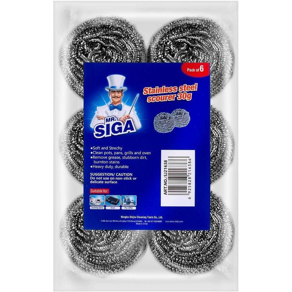 imageMRSIGA Stainless Steel Scourer Pack of 6 30gStainless Steel Pack of 6