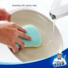 MR. SIGA Dual Action Scrubbing Sponge, Pack of 6, Size:15×8.5×2.3cm