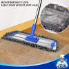 MR.SIGA 18″ Professional Microfiber Mop for Floor Cleaning, Stainless Steel Telescopic Handle, Includes 2 Washable Premium Microfiber Mop Pads, 1 Scrub Cloth and 1 Dust Cloth(Mop)