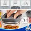 MR.SIGA 6 Piece Airtight Food Storage Container Set, BPA Free Kitchen Pantry Organization Canisters, One-handed Kitchen Storage Containers for Cereal, Spaghetti, Pasta, White(Gray)