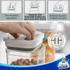 MR.SIGA 8 Piece Airtight Food Storage Container Set, BPA Free Kitchen Pantry Organization Canisters, One-handed Airtight Plastic Containers with Lids for Cereal, Spaghettie, Pasta,White(White)