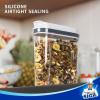MR.SIGA Airtight Cereal Dispenser Set, Storage Containers for Dry Goods, Nuts, Beans, Snacks, BPA Free, 1.6 L / 1.69 Qt, Medium, Clear, 2 Pack(Transparent/White)