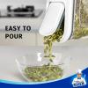 MR.SIGA Airtight Cereal Dispenser Set, Storage Containers for Dry Goods, Nuts, Beans, Snacks, BPA Free, 1.6 L / 1.69 Qt, Medium, Clear, 2 Pack(Transparent/White)