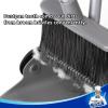 MR.SIGA Broom and Dustpan Set with Adjustable Long Handle, Upright Combo for Floor, Cleaning Lobby, Gray(Gray)