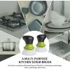 MR.SIGA Dish Scrub Brush, Palm Brush Dish Scrubber with Ergonomic Grip, Kitchen Brushes for Dishes, Green, Pack of 2(Green)