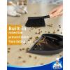 MR.SIGA Dustpan and Brush Set, Portable Cleaning Brush and Dustpan Combo with Bamboo Handle, White, 1 Set(Black)