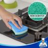 MR.SIGA Heavy Duty Cellulose Scrub Sponge, Dual-Sided Dishwashing Sponge for Kitchen, 12 Pack(Green  Blue)