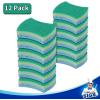 MR.SIGA Heavy Duty Cellulose Scrub Sponge, Dual-Sided Dishwashing Sponge for Kitchen, 12 Pack(Green  Blue)