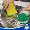 MR.SIGA Heavy Duty Cellulose Scrub Sponge, Dual-Sided Dishwashing Sponge for Kitchen, 12 Pack(Green  Yellow)