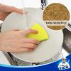 MR.SIGA Heavy Duty Cellulose Scrub Sponge, Dual-Sided Dishwashing Sponge for Kitchen, 12 Pack(Light Brown  Yellow)