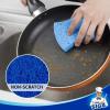 MR.SIGA Heavy Duty Cellulose Scrub Sponge, Dual-Sided Dishwashing Sponge for Kitchen, 12 Pack(Royal Blue  Light Blue)