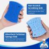 MR.SIGA Heavy Duty Cellulose Scrub Sponge, Dual-Sided Dishwashing Sponge for Kitchen, 12 Pack(Royal Blue  Light Blue)