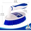 MR.SIGA Heavy Duty Scrub Brush with Comfortable Grip, Cleaning Brush for Bathroom, Shower, Sink, Floor, 2-Pack(White & Blue – 2 Pack)
