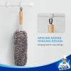 MR.SIGA Lint Free Microfiber Duster, Washable and Reusable Duster with Bamboo Handle and Replaceable Head, Duster for Household Cleaning