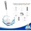 MR.SIGA Long Handle Bottle Brush, Flexible Scrub Brush for Water Bottles, Glasswares, Mugs, Black, 2 Pack(Gray)