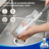 MR.SIGA Long Handle Bottle Brush, Flexible Scrub Brush for Water Bottles, Glasswares, Mugs, Black, 2 Pack(Gray)