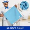 MR.SIGA Microfiber Cleaning Cloths, All-Purpose Surface Microfiber Towels, Streak Free Cleaning Rags, Pack of 12, Sky Blue, Size 32 x 32 cm(12.6 x 12.6 inch)