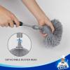MR.SIGA Microfiber Delicate Duster, Comfortable Non Slip Handle, Detachable Washable Duster Head, Gray & Black
