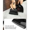 MR.SIGA Mini Dustpan and Brush Set, Portable Cleaning Brush and Dustpan Combo with Bamboo Handle, Gray, 1 Set(Black)