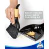 MR.SIGA Mini Dustpan and Brush Set, Portable Cleaning Brush and Dustpan Combo with Bamboo Handle, Gray, 1 Set(Black)