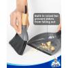 MR.SIGA Mini Dustpan and Brush Set, Portable Cleaning Brush and Dustpan Combo with Bamboo Handle, Gray, 1 Set(Gray)