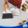 MR.SIGA Mini Dustpan and Brush Set, Portable Cleaning Brush and Dustpan Combo with Bamboo Handle, Gray, 1 Set(White)