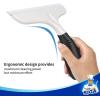 MR.SIGA Multi-Purpose Silicon Squeegee for Window, Glass, Shower Door, Car Windshield, Heavy Duty Window Scrubber, Includes Suction Hook, 10 inch, White & Black, 1 Pack(White & Black)