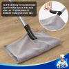 MR.SIGA Pet Hair Removal Rubber Broom with Built in Squeegee, 3 in 1 Floor Brush for Carpet, 61 inch Adjustable Handle, Includes 1 Microfiber Cloth for Floor Dusting