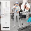 MR.SIGA Pet Hair Removal Rubber Broom with Built in Squeegee, 3 in 1 Floor Brush for Carpet, 61 inch Adjustable Handle, Includes 1 Microfiber Cloth for Floor Dusting